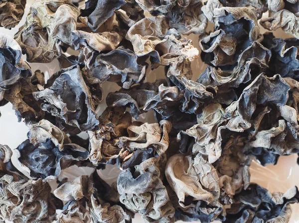 乾燥した中国の黒菌 Auricularia Auricula Judee キノコベジタリアンフード — ストック写真