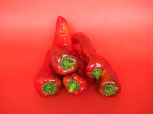 Red Peppers Scientific Name Capsicum Aka Bell Peppers Vegetables Vegetarian — Stock Photo, Image