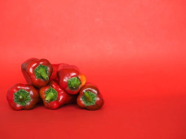 Kırmızı Biber Bilimsel Adı Capsicum Namı Diğer Çan Biberi Vejetaryen — Stok fotoğraf