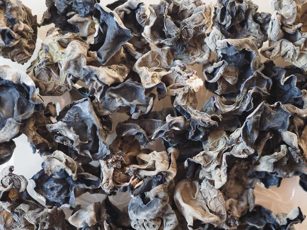 乾燥した中国の黒菌 Auricularia Auricula Judee キノコベジタリアンフード — ストック写真