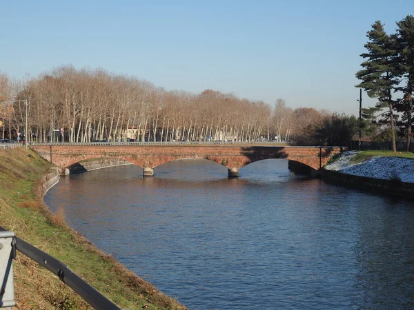 Künstliche Wasserstraße Canale Cavour Chivasso Italien — Stockfoto