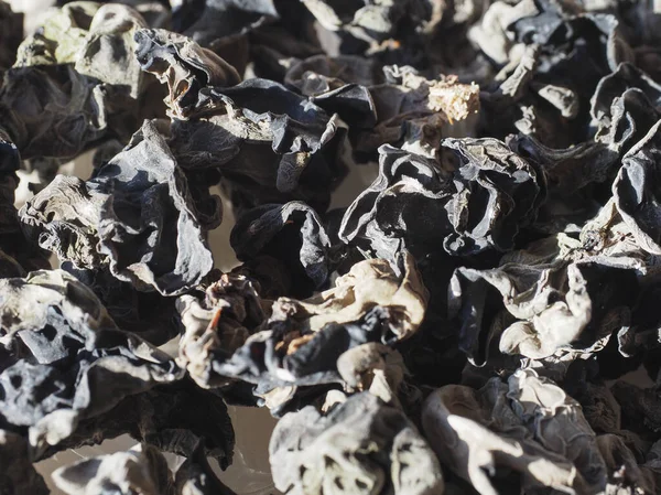 Dried Chinese Black Fungus Auricularia Auricula Judae Mushrooms Vegetarian Food — Stock Photo, Image