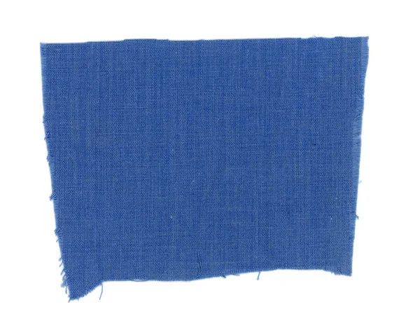 Blue Cotton Fabric Swatch Isolated White Background — Stock Photo, Image