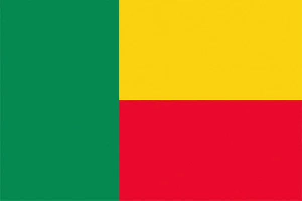 Εθνική Σημαία Μπενίν Της Αφρικής Υφάνσιμες Υφές — Φωτογραφία Αρχείου