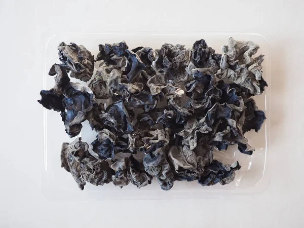 Dried Chinese Black Fungus Auricularia Auricula Judae Mushrooms Vegetarian Food — 图库照片