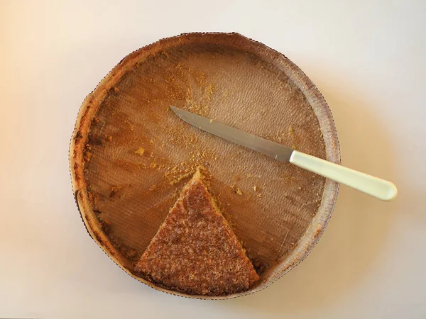 Slice Hazelnut Cake Pie Vegetarian Food — Stock Photo, Image