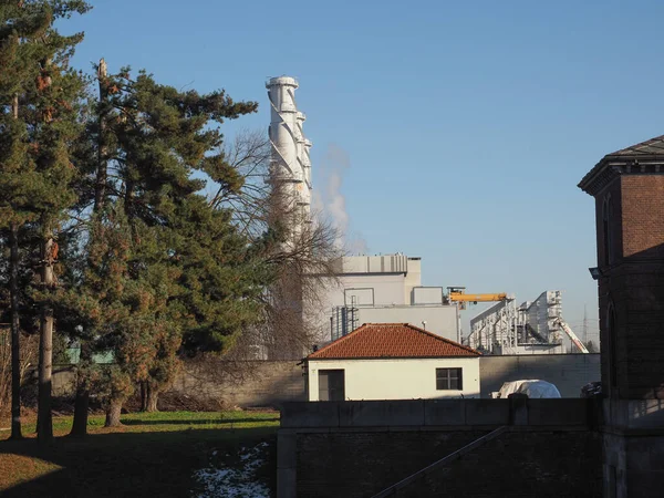 Θερμοηλεκτρικός Σταθμός Φυσικού Αερίου Στο Chivasso Ιταλία — Φωτογραφία Αρχείου