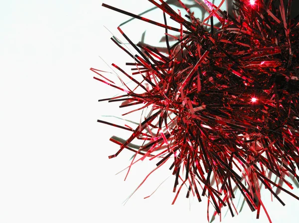 Tinsel Rojo Utilizado Como Decoración Navideña —  Fotos de Stock