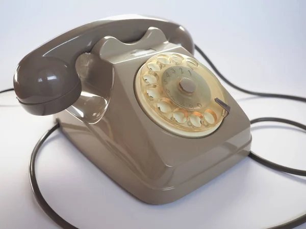 Vintage Szary Pokrętło Analogowy Telefon Stacjonarny — Zdjęcie stockowe