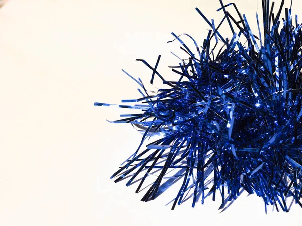 Blue Tinsel Used Christmas Decoration — Stock Photo, Image