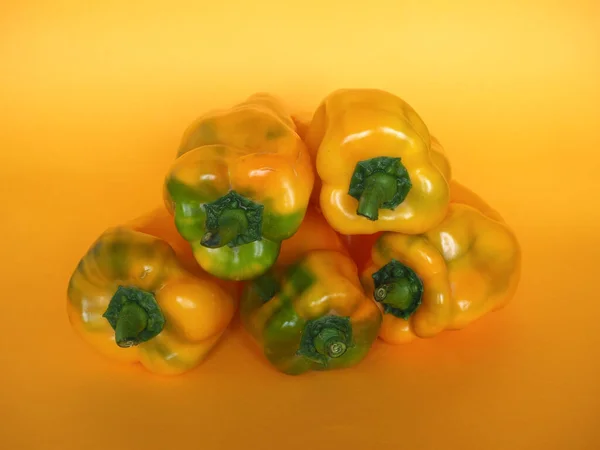 Papryka Żółta Nazwa Naukowa Capsicum Aka Papryka Warzywa Wegetariańskie Żywności — Zdjęcie stockowe