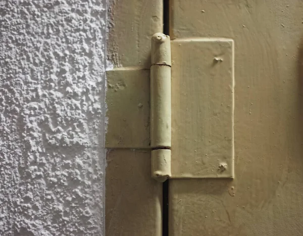 Simple Door Hinge Industrial Metal Door — Stock Photo, Image