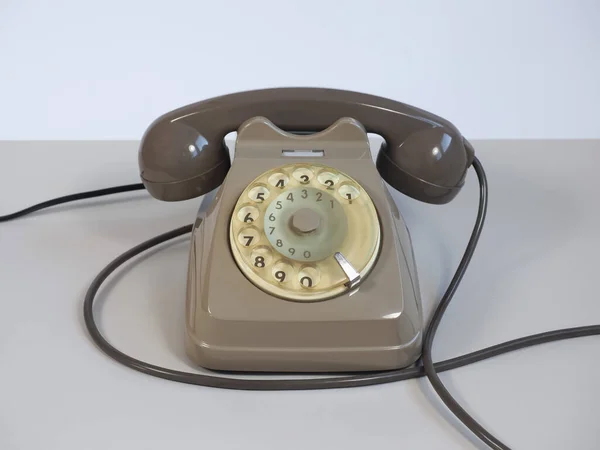 Vintage Grijze Roterende Wijzerplaat Analoge Vaste Lijn Telefoon — Stockfoto