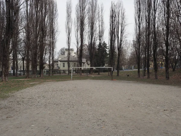 Torpfosten Auf Dem Fußballplatz — Stockfoto