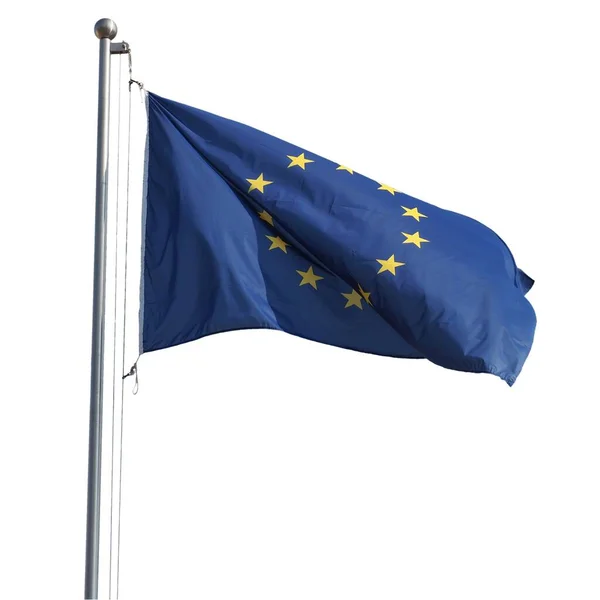 Σημαία Της Ευρωπαϊκής Ένωσης Γνωστή Και Ευρώπη Απομονωμένη Λευκό Φόντο — Φωτογραφία Αρχείου