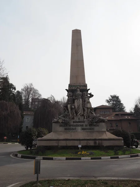 Pomnik Krymskiej Wojny Rzeźbiarza Luigiego Belli Około 1892 Roku Turynie — Zdjęcie stockowe