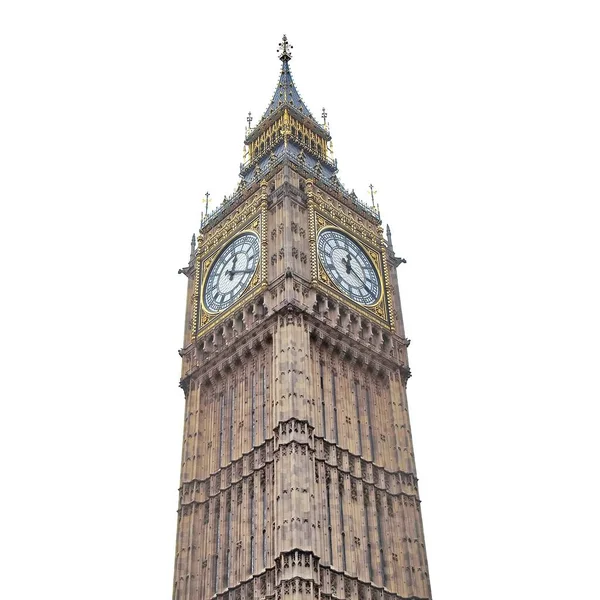 Big Ben Houses Parliament Alias Westminster Palace London Isolated White — Stock fotografie