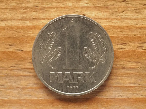 Currency East Germany One Mark Coin Reverse — Stock Photo, Image