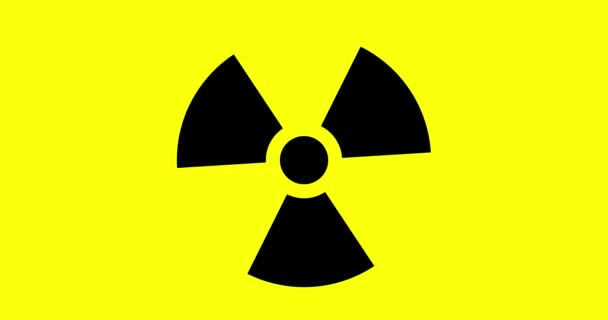 Rotating Caution Radiation Area Warning Sign Black Yellow — Stock Video