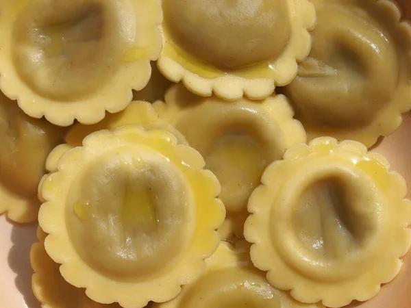 Veganistische Ravioli Agnolotti Met Groenten Die Traditionele Italiaanse Pasta Vullen — Stockfoto
