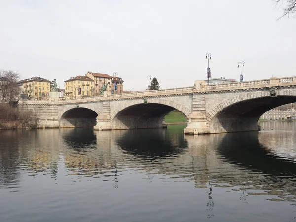 Turyn Włochy Circa Luty 2022 Ponte Umberto Nad Rzeką — Zdjęcie stockowe
