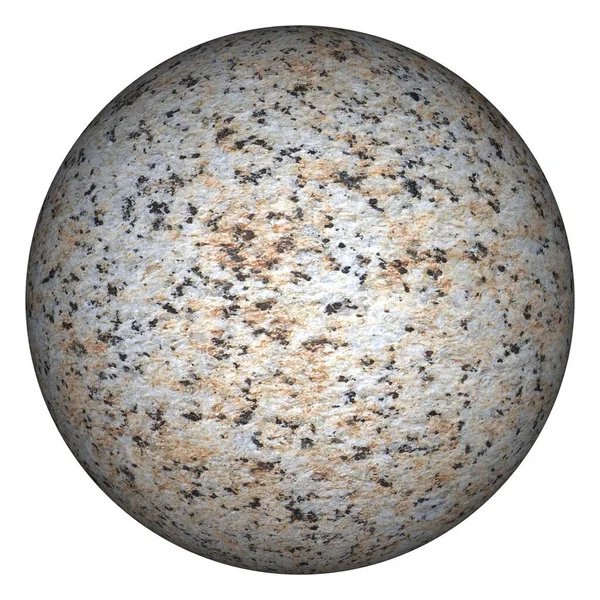 Grey Stone Sphere White Background — Stock Photo, Image