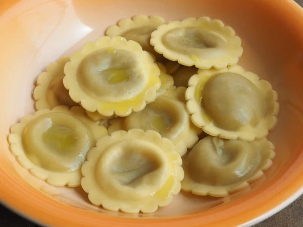 Veganistische Ravioli Agnolotti Met Groenten Die Traditionele Italiaanse Pasta Vullen — Stockfoto