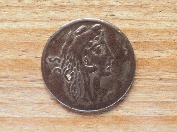 Ancient Roman Denarius Coin Averse Side Showing Sulla Circa — Stock fotografie