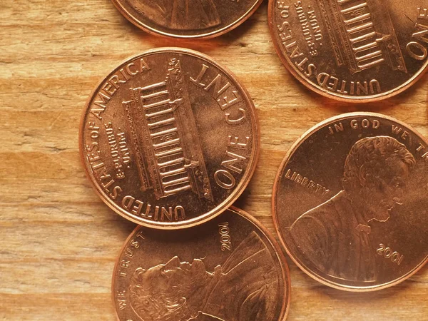 1ドルセント硬貨 米ドル 米ドル — ストック写真