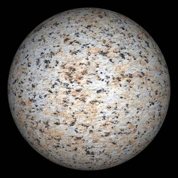 Grey Stone Sphere Black Background — стоковое фото