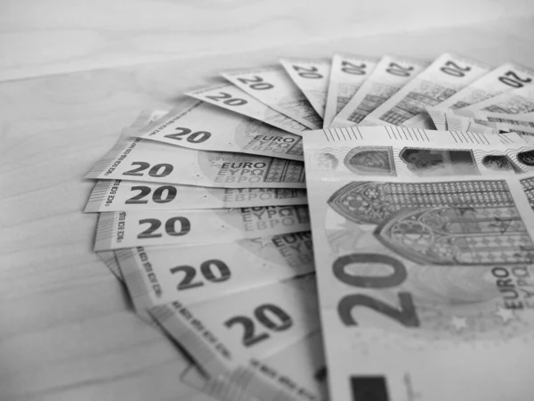 지폐와 Eur 흑백으로 연합의 — 스톡 사진