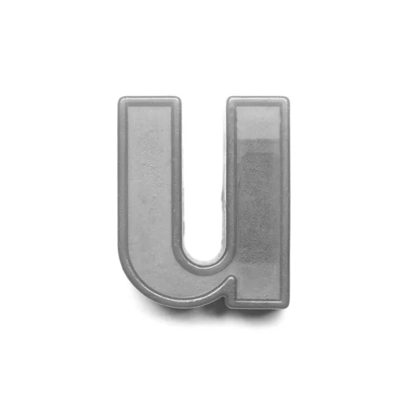 黒と白で英国のアルファベットの磁気小文字U — ストック写真