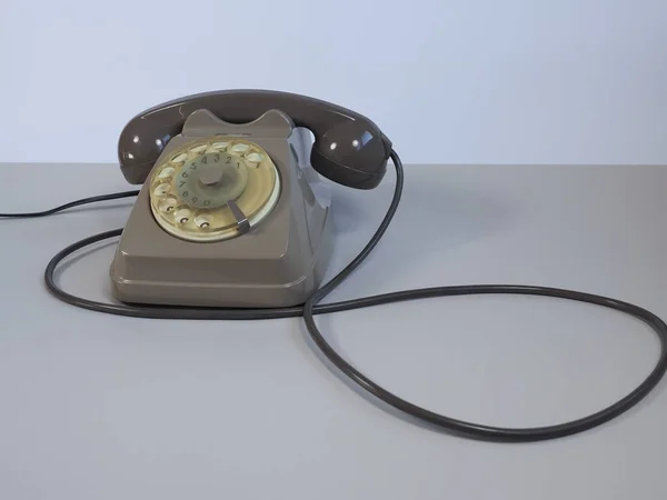 Vintage Grijze Roterende Wijzerplaat Analoge Vaste Lijn Telefoon — Stockfoto