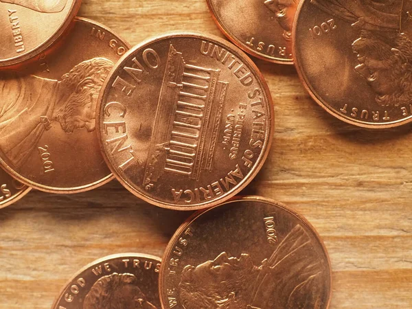 One Dollar Cent Coins Money Usd Currency United States — Stock Photo, Image