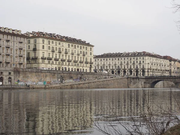 Turin Circa February 2022 Банки Річки Турині — стокове фото