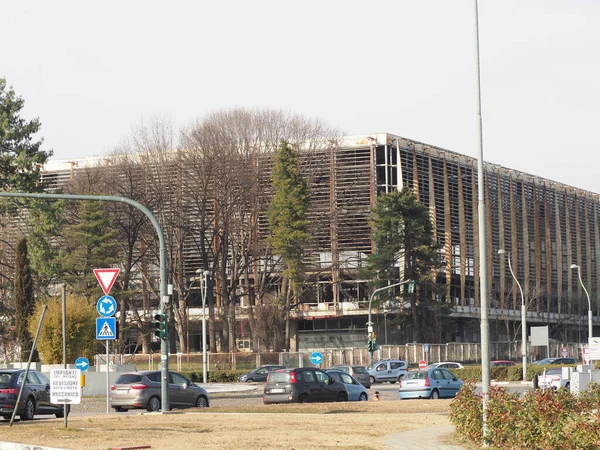 Turin Italy Circa February 2022 Ruins Palazzo Del Lavoro Translation — Stock Photo, Image