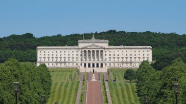 Belfast, İngiltere'de Parlamento Binaları (aka olarak Stormont) havadan görünümü