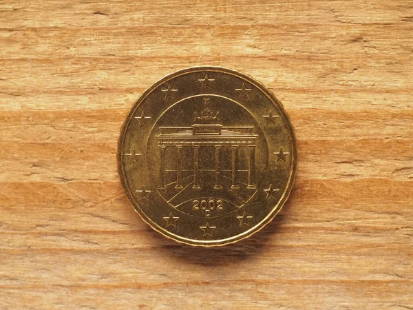 Moneda Diez Centavos Cara Alemana Que Muestra Puerta Brandeburgo Moneda —  Fotos de Stock