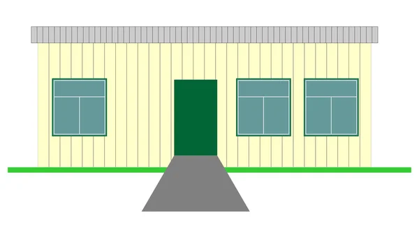 Modern WW2 prefabricated shed single house illustration