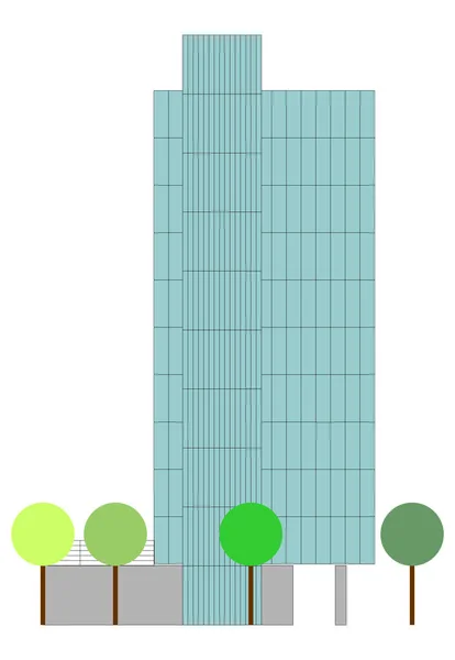 Illustration Modern High Rise Building Skyscraper — Stock Photo, Image