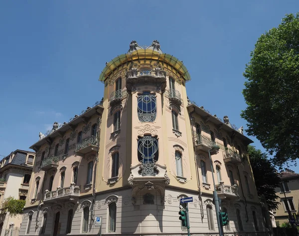 Casa Fleur Aka Casa Fenoglio Liberty House Turin Italy — Stockfoto