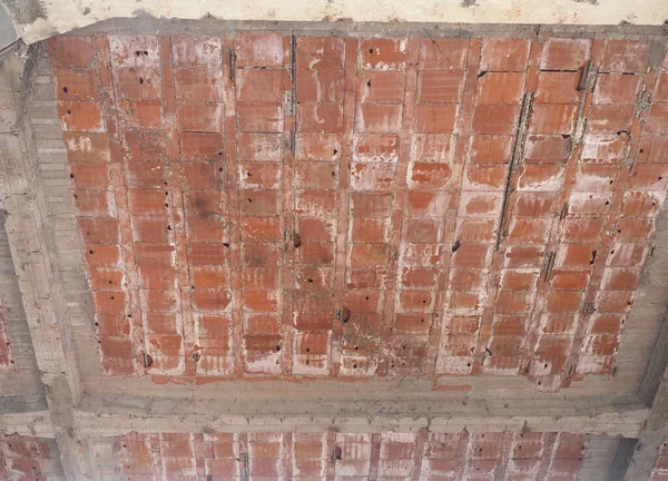 Old Damaged Unplastered Concrete Brick Slab — Stock Photo, Image