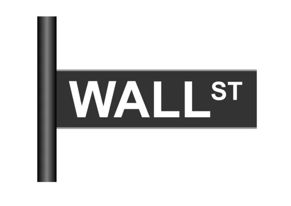 Cartel Wall Street Aislado Sobre Fondo Blanco — Foto de Stock