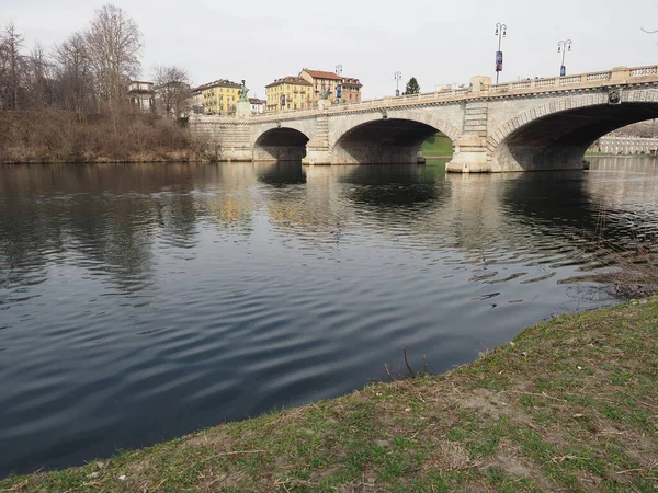 Turyn Włochy Circa Luty 2022 Ponte Umberto Nad Rzeką — Zdjęcie stockowe