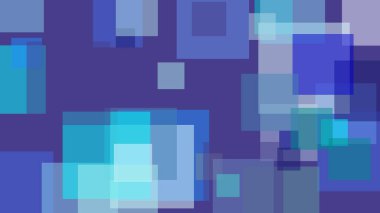 Kareleri ve koyu mavi arkaplanı olan soyut minimalist mavi illüstrasyon