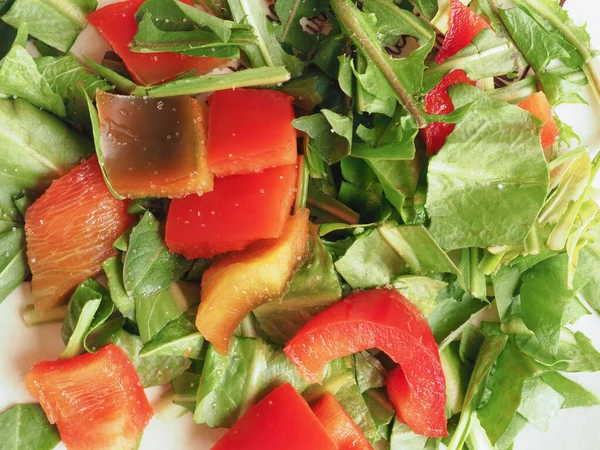 Salat Und Paprika Salatgericht Hintergrund — Stockfoto