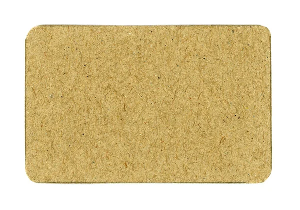 Blank Standard Size Card Brown Cardboard Finish — 图库照片