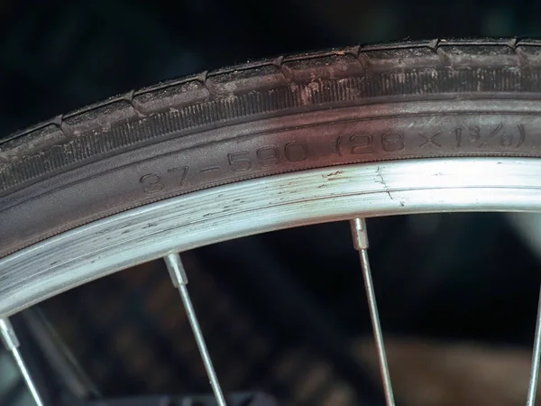 Size Markings Dimensions Bicycle Tyre — Stock Photo, Image