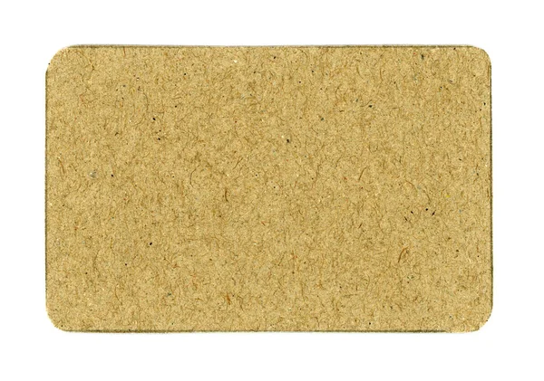 Blank Standard Size Card Brown Cardboard Finish — Stock Photo, Image