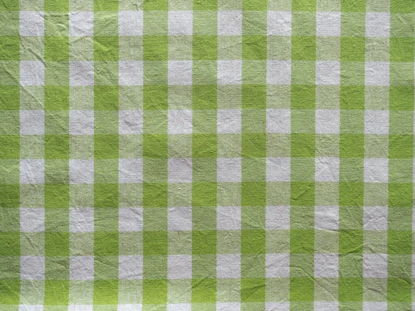 Chequered Green White Fabric Texture Useful Background — Stock Photo, Image